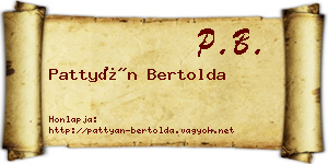 Pattyán Bertolda névjegykártya